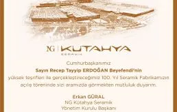 NG KÜTAHYA SERAMİK ‘’100. YIL FABRİKALARI’’ 28 ŞUBAT ÇARŞAMBA GÜNÜ CUMHURBAŞKANI RECEP TAYYİP ERDOĞAN TARAFINDAN AÇILACAK